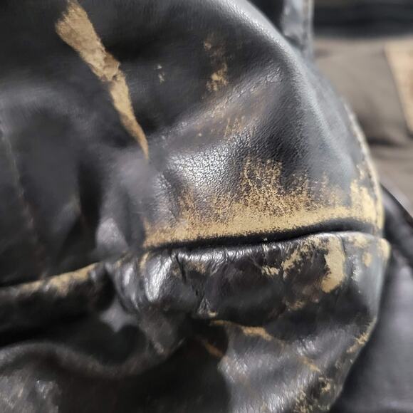 Vintage Motorcycle Jacket Leather Distressed Biker Asymmetric Zip 50s Size Small - Picture 5 of 16